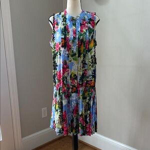 NWT Juicy Couture drop waist pleated flowered mini dress tennis core size 10